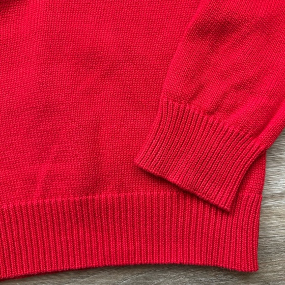 Lauren Ralph Lauren Active Red Cotton Quarter Zip Knit Sweater Women's Small - Picture 7 of 12
